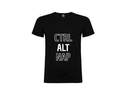 Vtipné pánské tričko černé ctrl alt nap (Velikost XXL)