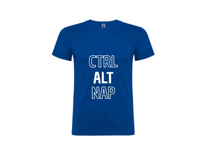 Vtipné pánské tričko modré ctrl alt nap (Velikost XXL)