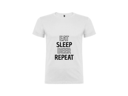 Vtipné pánské tričko bílé repeat (Velikost XXL)