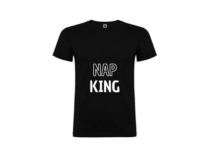 Vtipné pánské tričko černé nap king (Velikost XXL)