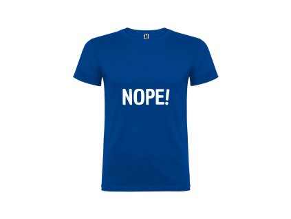 Vtipné pánské tričko modré nope (Velikost XXL)