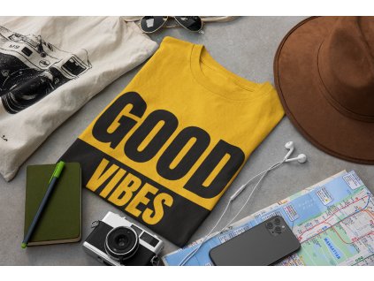 t shirt mockup surrounded by travel accessories 33680