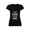 Vtipné dámské tričko černé save water (Velikost XL)