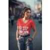 v neck t shirt mockup featuring an ai generated woman inspired by a street fighter character m34952