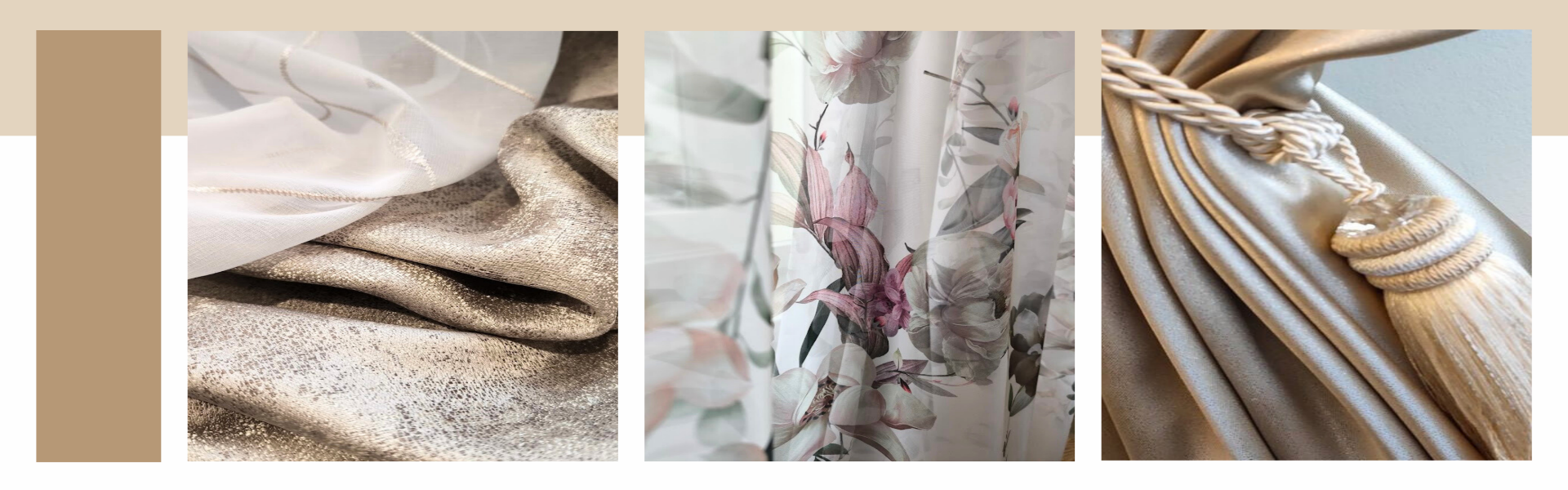 Dekorační láteky na závěsy, záclony a doplňky