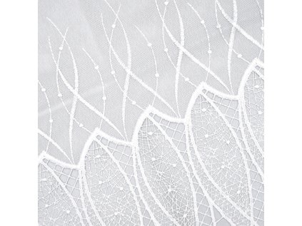 Záclona s vyšívkou G11744 b. 0001 v. 175 cm bílá bordura
