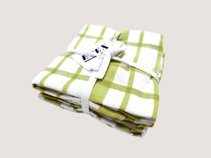 UTĚRKA KÁRO žakárová 50 x70 cm egyptská bavlna, zelená sv., 1balení/ 3 ks