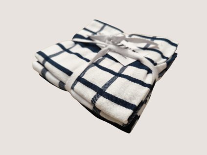 UTĚRKA KÁRO žakárová 50 x70 cm egyptská bavlna, modrá 1balení/ 3 ks