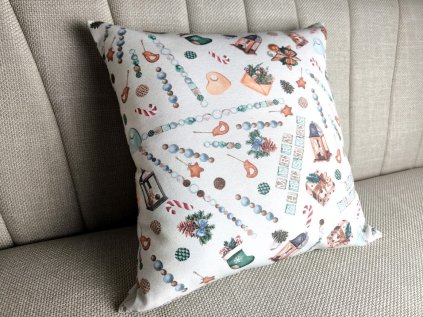 Povlak na polštář VÁNOČNÍ LÁMPÁS 40 cm x 40 cm
