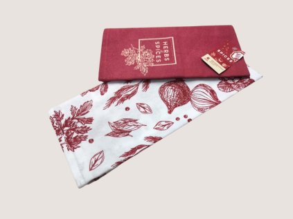 Utěrka- SPICES  45cm x 65cm, ČERVENÁ-2ks v balení