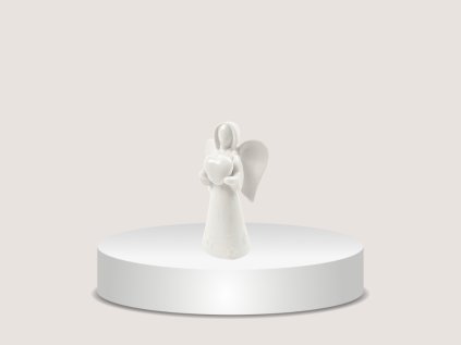 Anděl porcelán 10cm bílá