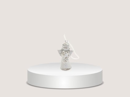 Anděl keramika závěs 8,5 cm mix šedá perleť