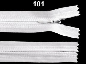 Spirálový zip skrytý délka 45 cm b.101 bílá