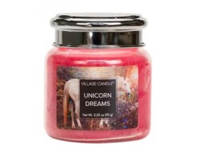 VILLAGE CANDLE VONNÁ SVÍČKA VE SKLE, SNY JEDNOROŽCE UNICORN DREAMS