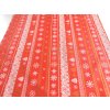 Ubrus- Napron Vločky  v pruhu na červené 40 cm x 140cm, 100% bavlna