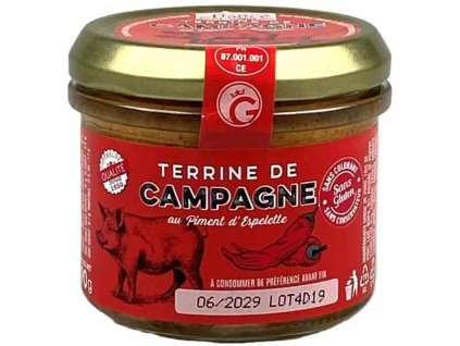 Farmářská terina s pálivou paprikou espelette 90g
