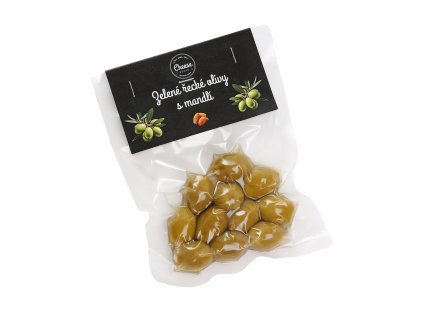 Zelené vypeckované olivy s mandlí 100g