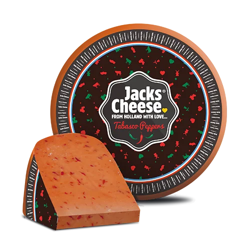 Jacks Cheese Gouda Chipotle (TABASCO PEPPERS) Hmotnost: celý koláč