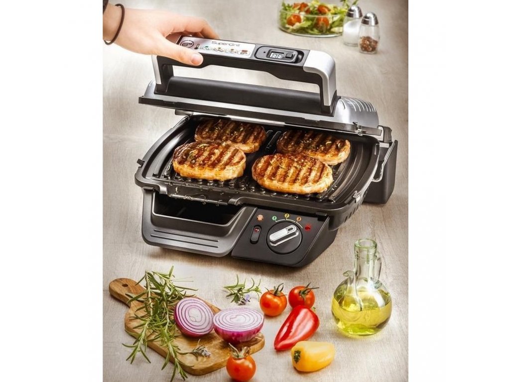 Tefal Grille Viande /panini / Barbecue/ UltraCompact -GC305012- 2000 W –  silver/ noir – El Hamiz Online