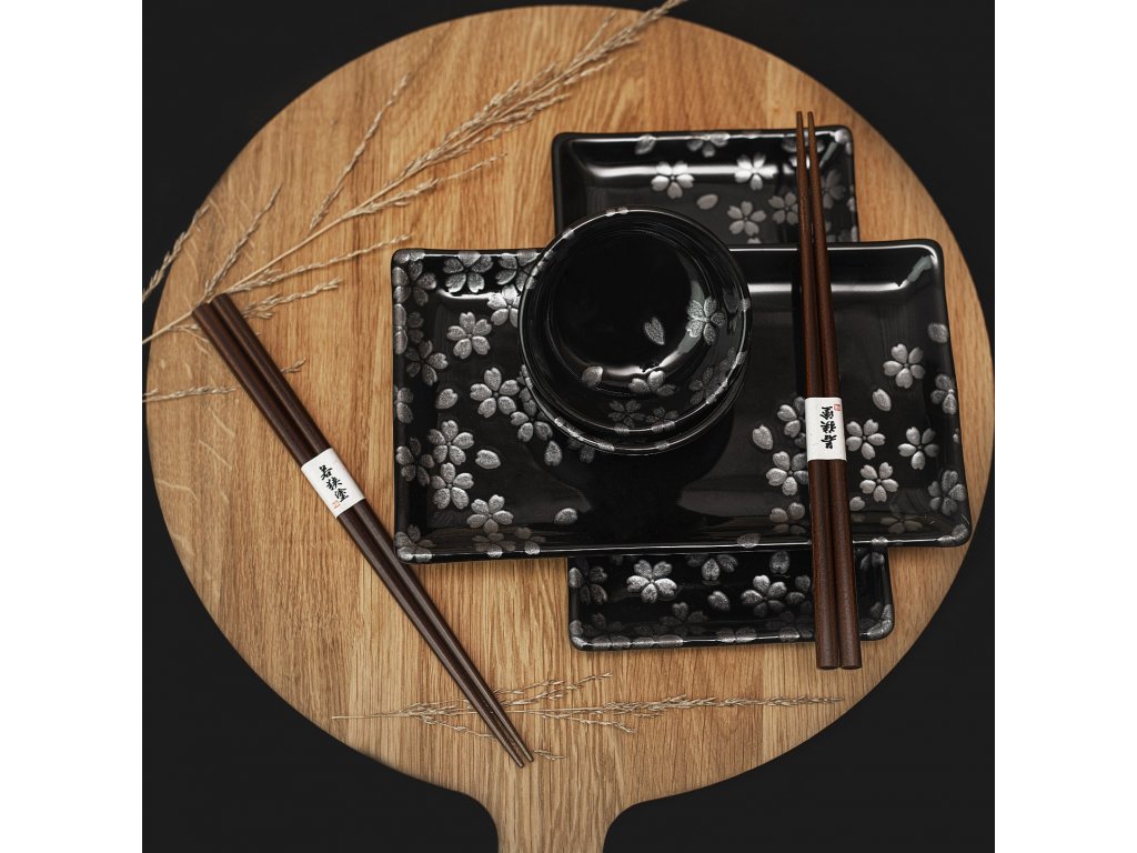 Sushi set Sakura černý 6 ks 1