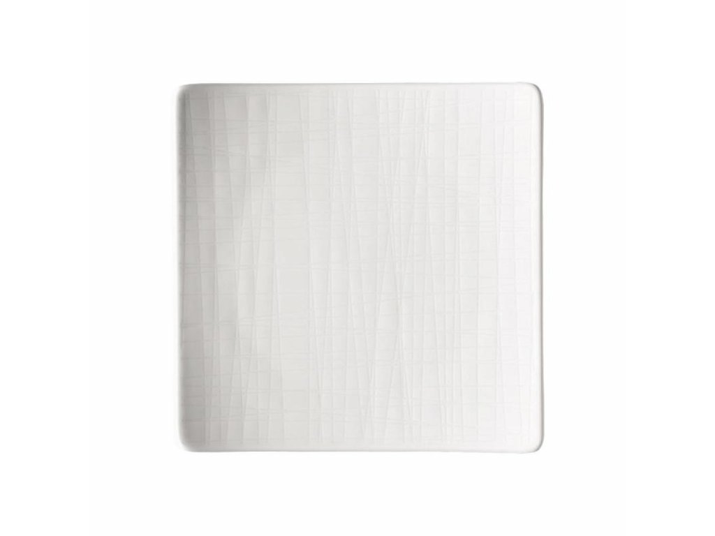 Hranatý mělký talíř Mesh Rosenthal bílý 14 cm