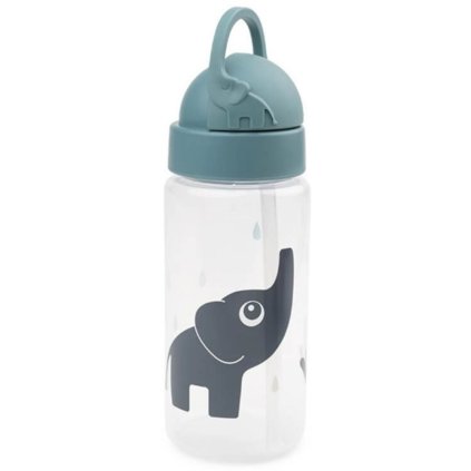 Láhev s brčkem ELPHEE Done by Deer 350 ml modrá