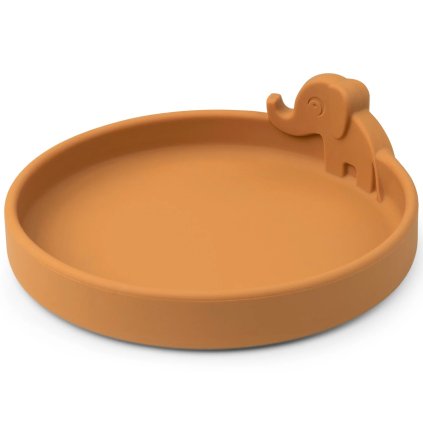 Silikonový talířek PEEKABOO ELPHEE Done by Deer 16 cm oranžový