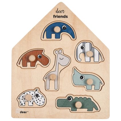 Dřevěné puzzle DEER FRIENDS Done by Deer 7 dílků