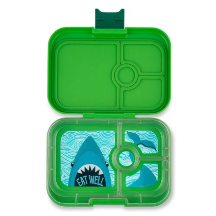 Svačinový box PANINO 4 Yumbox 750 ml bambusově zelený / žralok
