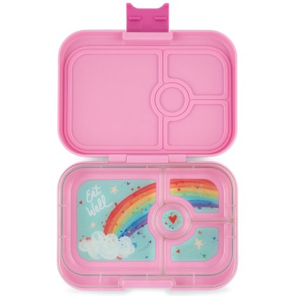 Svačinový box PANINO 4 Yumbox 750 ml růžový / duha