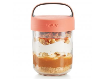 Svačinový box JAR TO GO Lékué 400 ml korálový