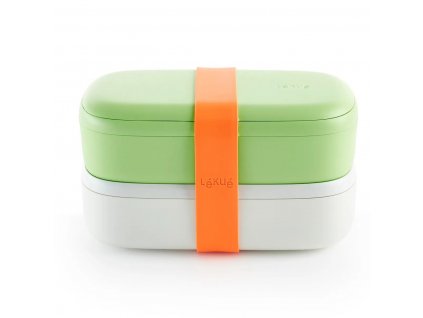 Svačinový box LUNCHBOX TO GO Lékué 1,0 l zelený/bílý