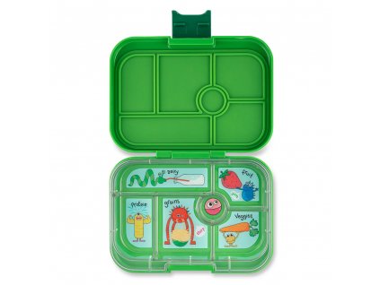 Svačinový box ORIGINAL 6 Yumbox 625 ml bambusově zelený / příšerky