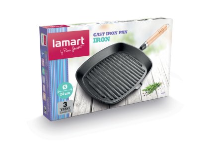 Litinová grilovací pánev Iron LT1063 Lamart čtvercová 24 cm