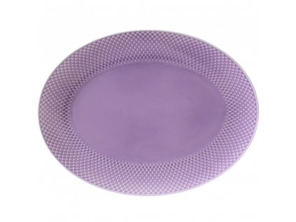 Oválná servírovací talíř RHOMBE Lyngby 35 x 27 cm světle fialová