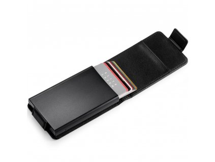 Kožené pouzdro na karty s RFID ochranou ECLIPSE Philippi 10 cm černé
