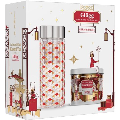 Čaj soubor GLOGG Kusmi 125g zásobník + tepelný láhev 510 ml