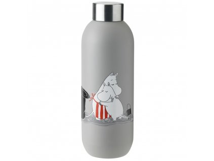 Cestovní láhev TO GO CLICK MOOMIN Stelton 0,75 l matná světle šedá