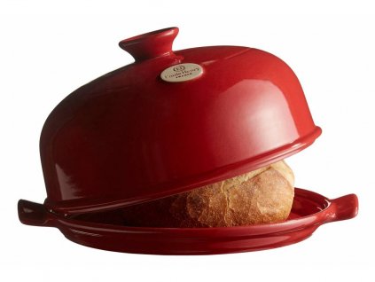 Forma na pečení chleba červená Burgundy Emile Henry + pekařský nožík + kniha receptů