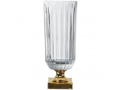 Váza MINERVA GOLD 40 cm, čirá, Nachtmann