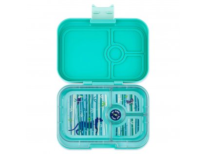 Bento box PANINO 4 tropicky modrá / panter, 750 ml, Yumbox