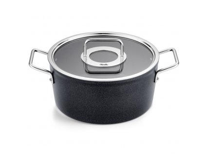 Vysoký kastrol ADAMANT 24 cm, černá, hliník, Fissler