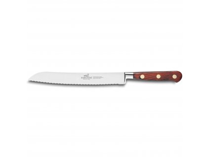 Nůž na pečivo SAVEUR 20 cm, mosazné nýty, hnědá, Lion Sabatier