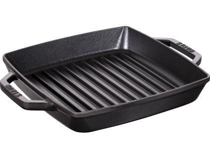 Litinová grilovací pánev Staub čtvercová černá 23 cm