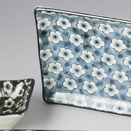 Sushi set Navy & White UME Design 6 ks MIJ