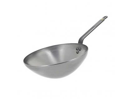 Železná pánev WOK s plochým dnem Mineral B deBuyer 28 cm de Buyer