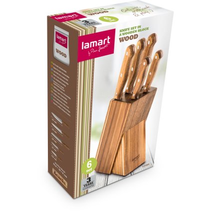 Sada nožů v bloku Wood LT2080 Lamart 5 ks