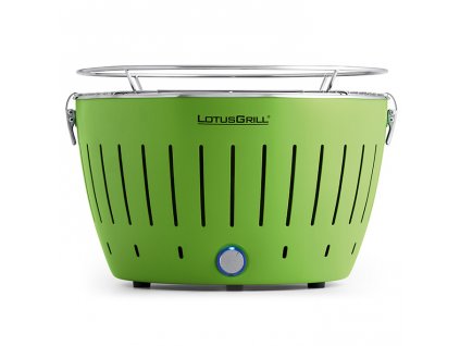 Bezkouřový gril LotusGrill zelený + gelový podpalovač + taška + sada baterií