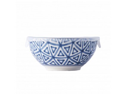 Miska Triangle Indigo Ikat s plastovým víkem 16 cm 700 ml MIJ