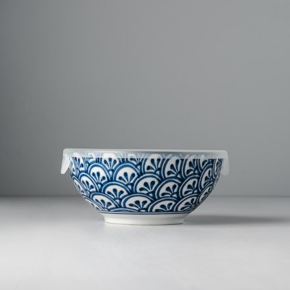 Miska 3 Petal Crest Indigo Ikat s plastovým víkem 16 cm 700 ml
